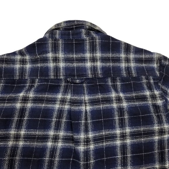 Woolrich Thick Cotton Button Down Shirt Shacket Blue Plaid Men's XL - Picture 10 of 15